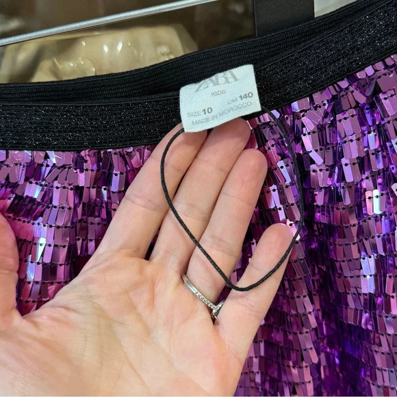 Zara Kids girls sequin mini skirt elastic eras tour taylor swift costume dance - Picture 3 of 4
